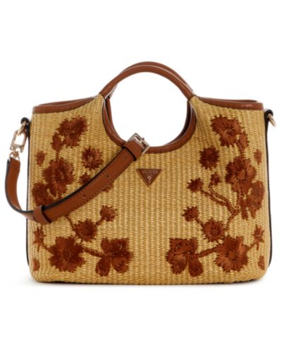 GUESS Kirsten Small Woven Satchel Handbag