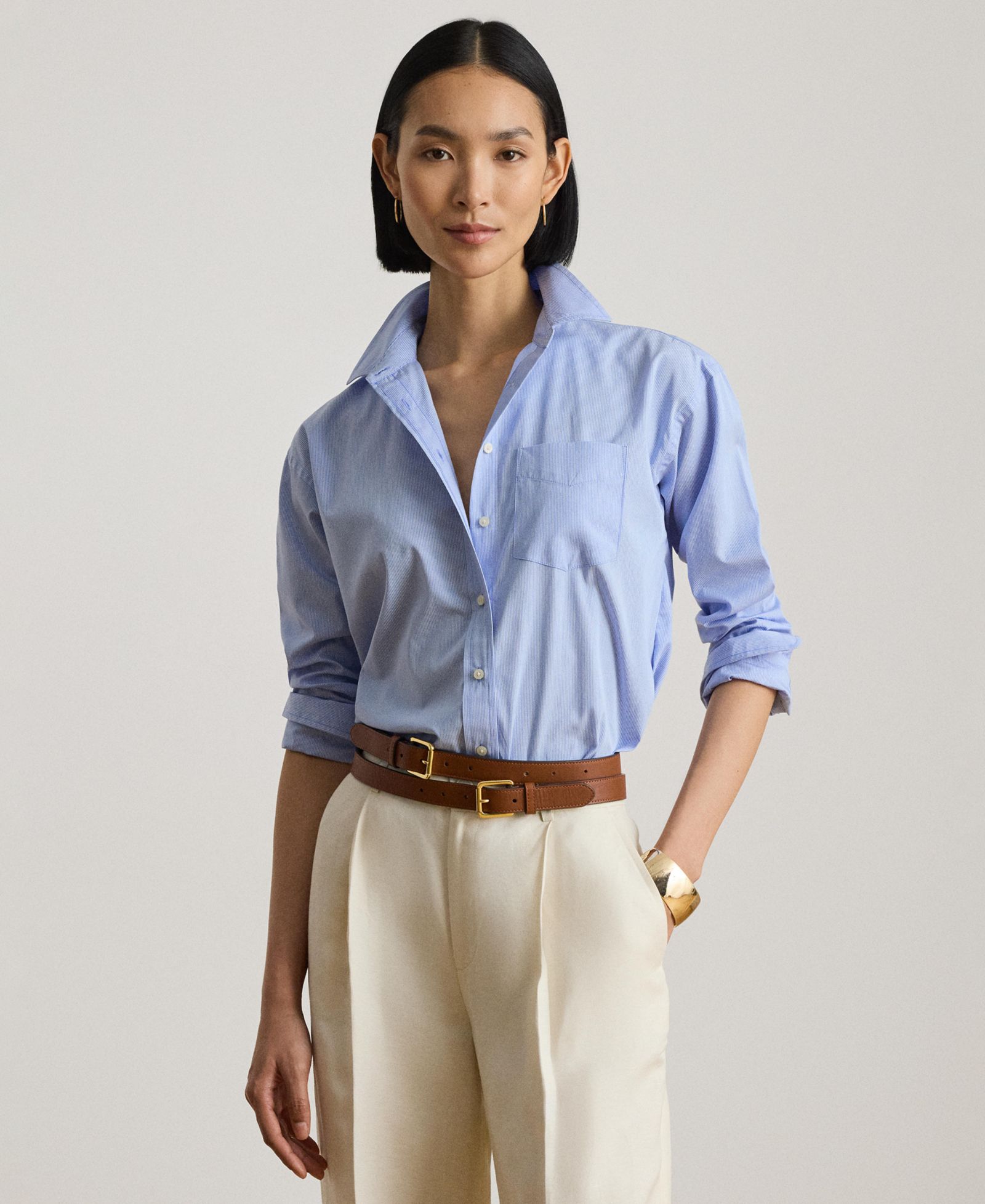 Lauren Ralph Lauren Женская рубашка из хлопка с воротником Point Collar
