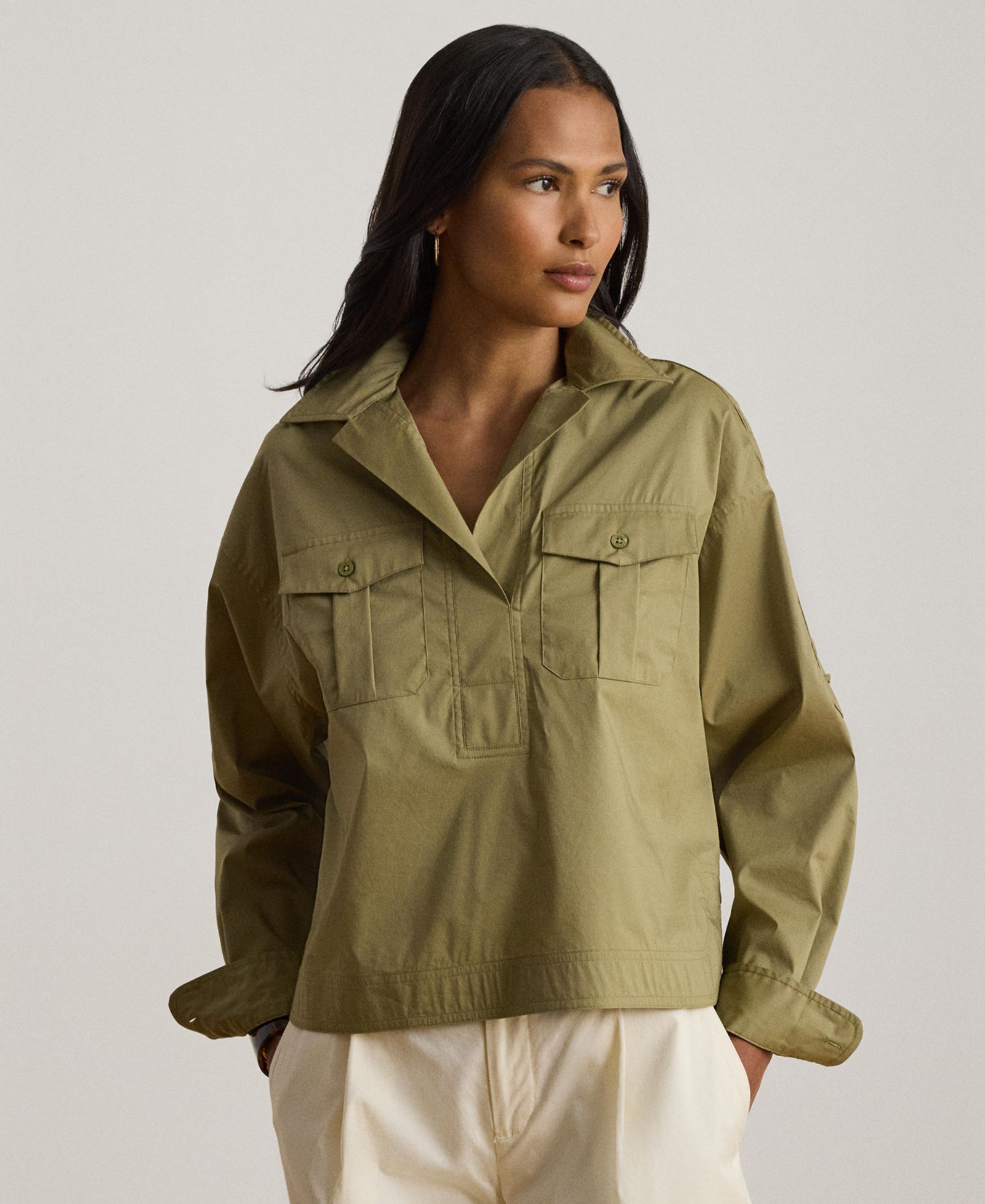Lauren Ralph Lauren Женская рубашка Long-Sleeve Cropped