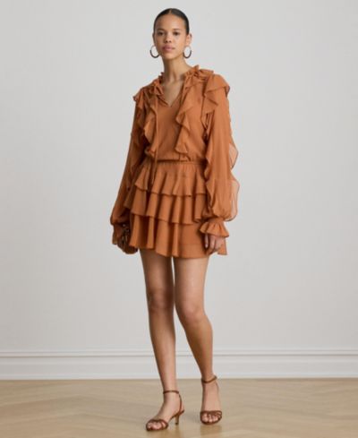 Lauren Ralph Lauren Женское платье А-силуэта с многослойными оборками