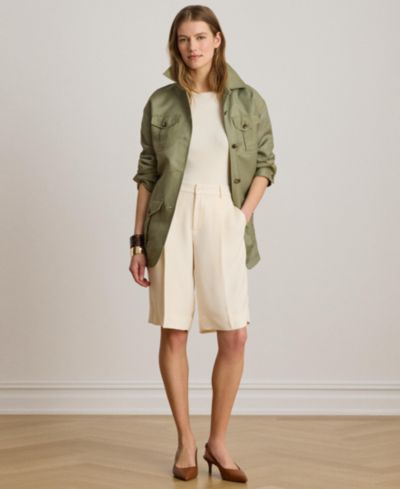 Lauren Ralph Lauren Женские бермудские шорты с высокой талией, двухсторонние