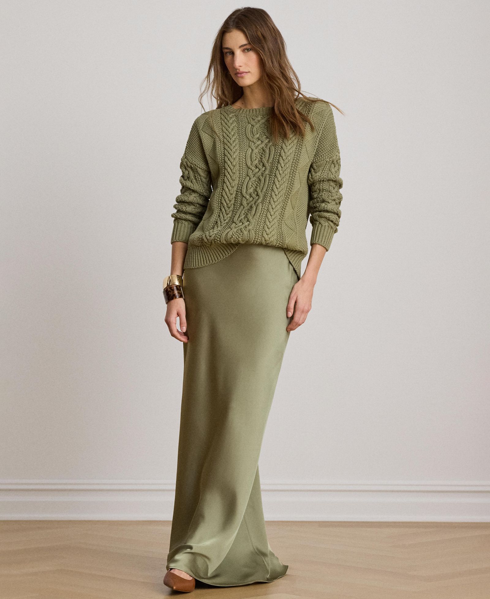 Lauren Ralph Lauren Женская макси-юбка A-Line Charmeuse