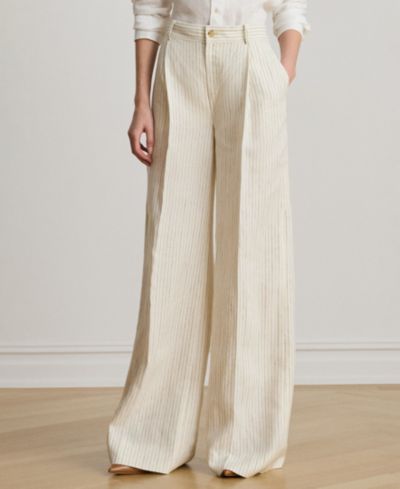 Женские брюки Lauren Ralph Lauren High-Rise Pinstripe Wide-Leg