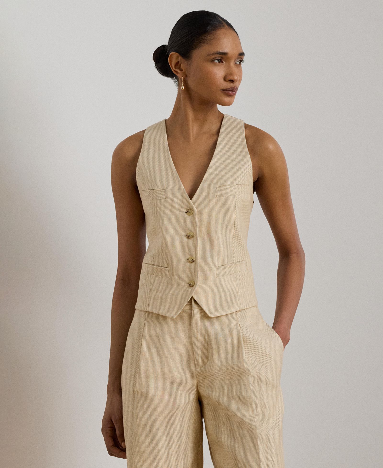 Lauren Ralph Lauren Women's Tweed V-Neck Sleeveless Vest