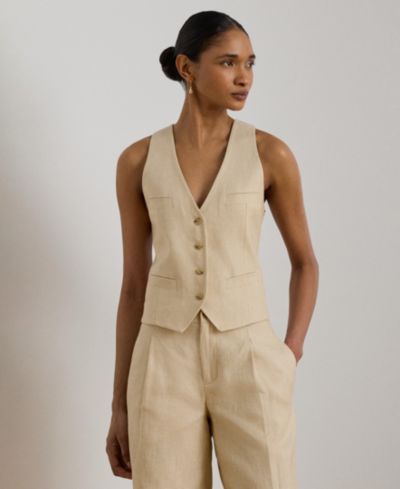 Lauren Ralph Lauren Women's Tweed V-Neck Sleeveless Vest
