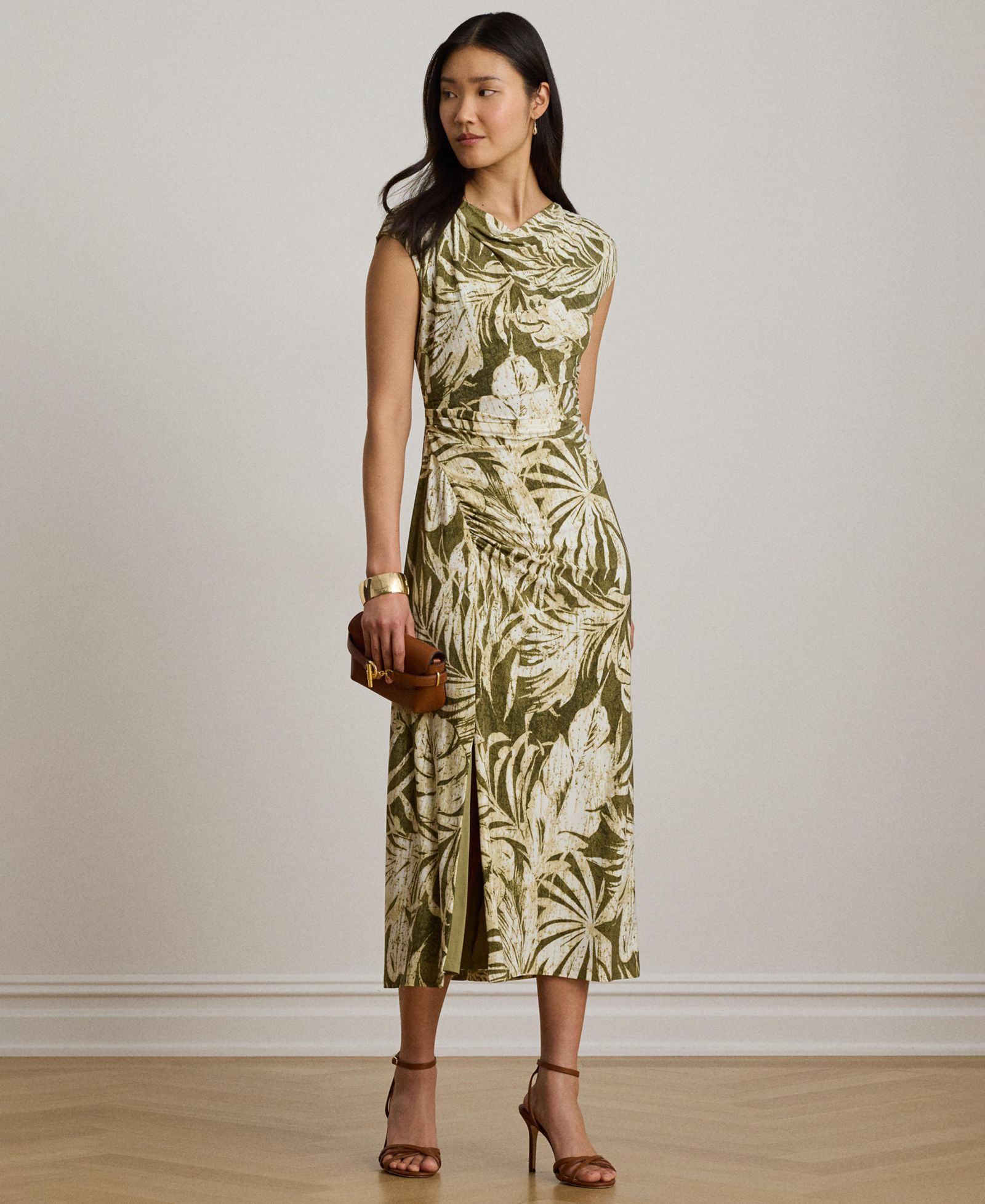 Женское миди-платье Lauren Ralph Lauren с принтом Palm-Frond