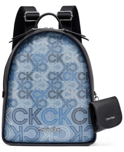 Calvin Klein Kyren Denim Signature Backpack Messenger