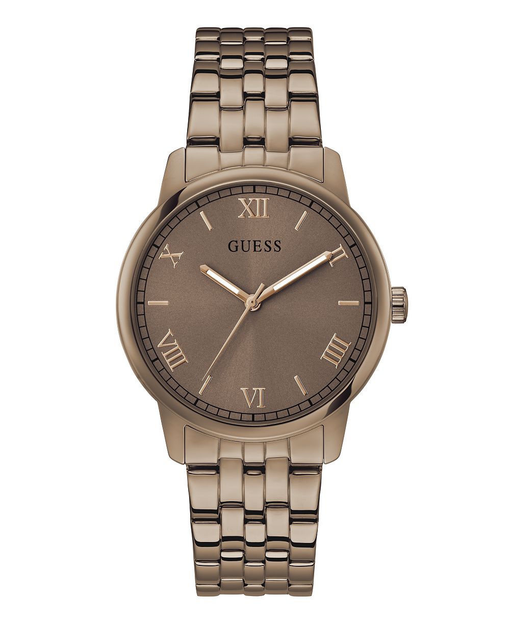 GUESS Men's Coffee-Tone Stainless Steel Watch, 40mm