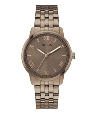GUESS Men's Coffee-Tone Stainless Steel Watch, 40mm