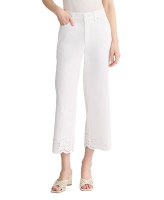 Jones New York Petite Lexington вышитые джинсы Wide-Leg Crop