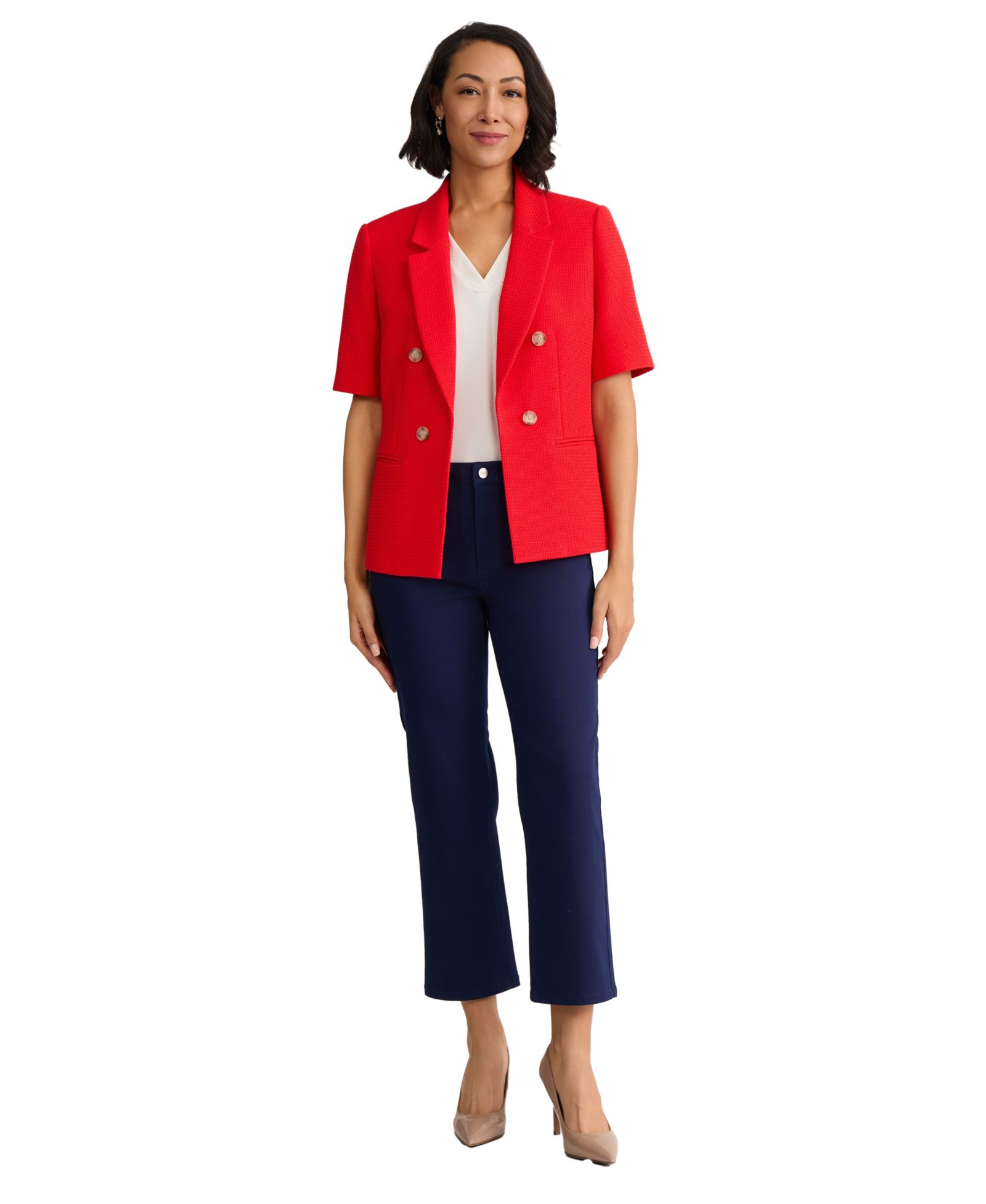 Jones New York Petite Faux Double-Breasted Jacket