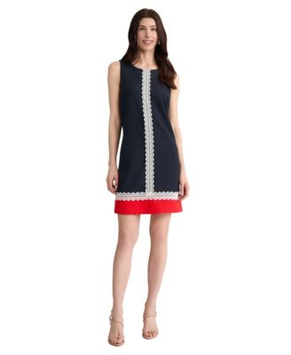 Женское платье без рукавов Jones New York Petite Sleeveless Lace-trim Colorblock