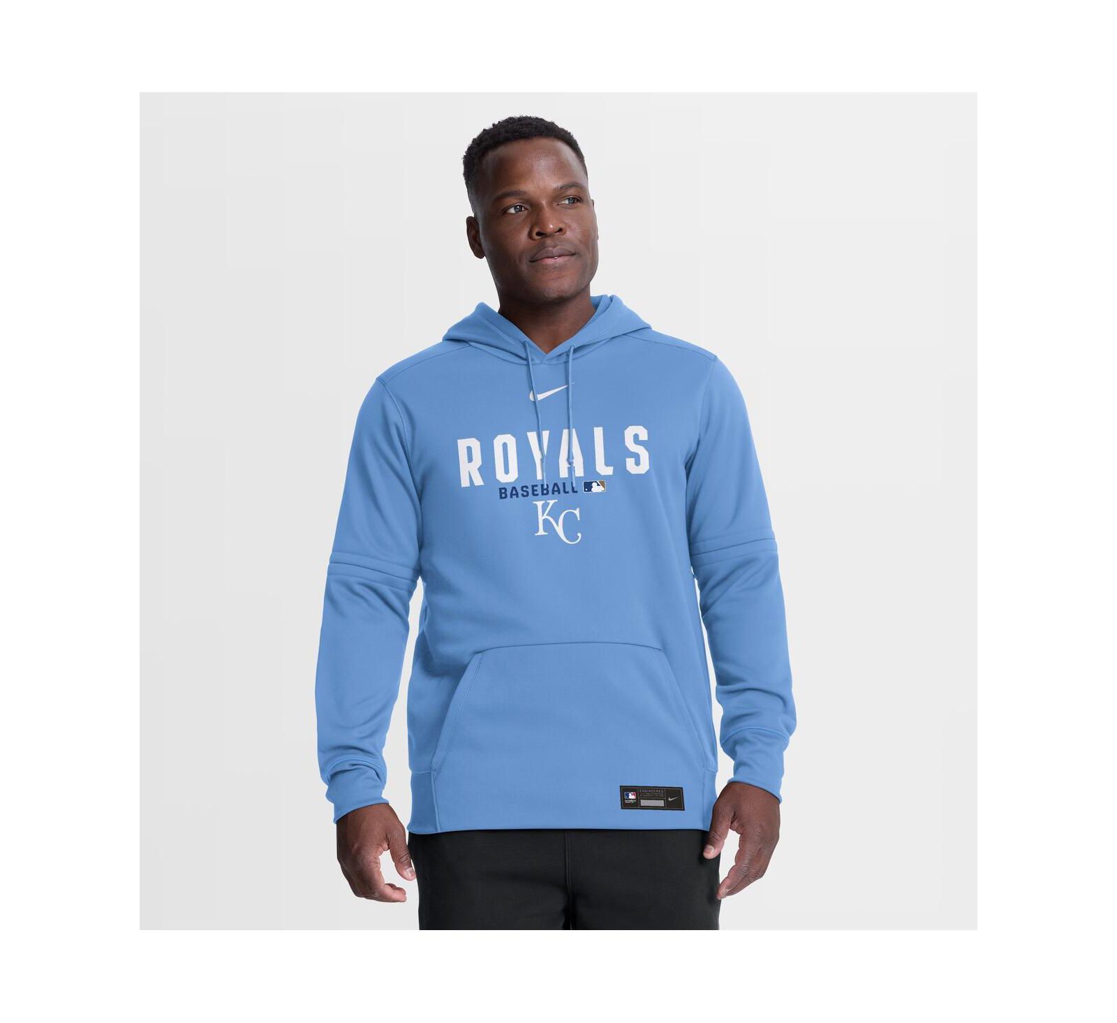 Nike Мужской Light Blue Kansas City Royals Authentic Collection Therma-FIT Hoodie