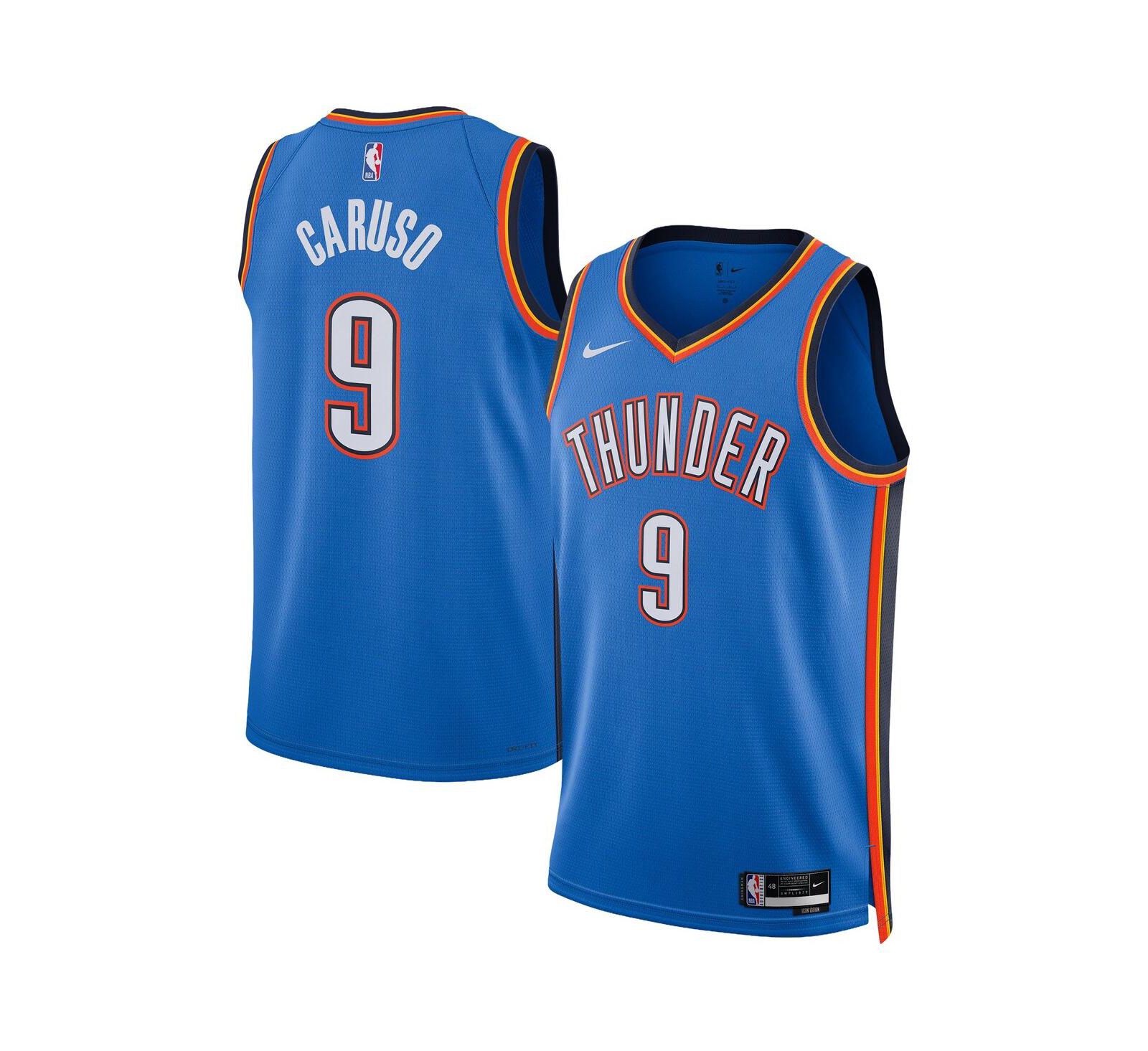 Nike Мужской и Женский джерси Alex Caruso Blue Oklahoma City Thunder Swingman