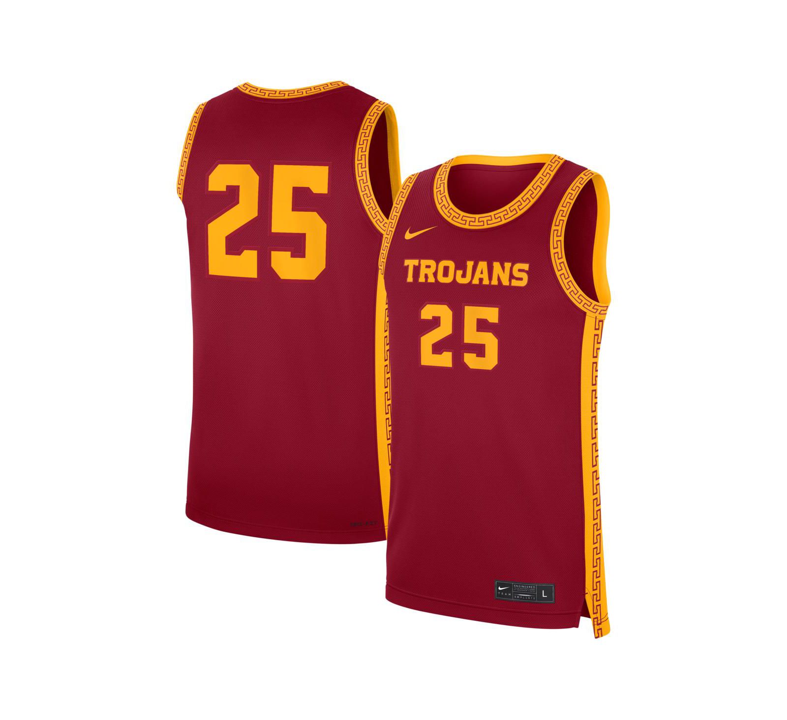 Мужская баскетбольная джерси Nike USC Trojans Road Replica, 25 Cardinal