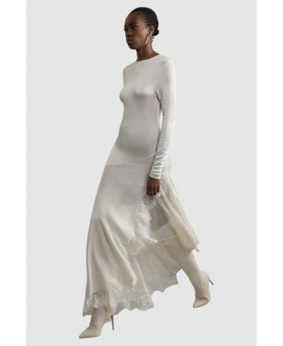 Женское платье макси Karen Millen Slinky Lace Asymmetric