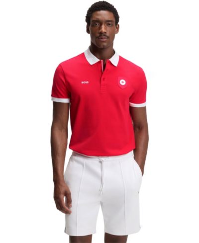 BOSS by Hugo Boss Мужская рубашка поло Paddy Canada Country Flag Trim