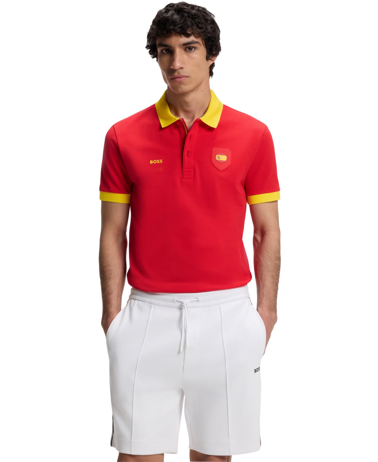 BOSS by Hugo Boss Мужская рубашка-поло Paddy Spain с отделкой в национальном флаге