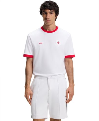 BOSS by Hugo Boss Мужская футболка из хлопкового стрейч с логотипом England Country Flag
