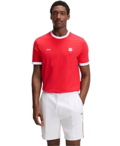Мужская футболка BOSS by Hugo Boss Stretch-Cotton Canada Country Flag Logo