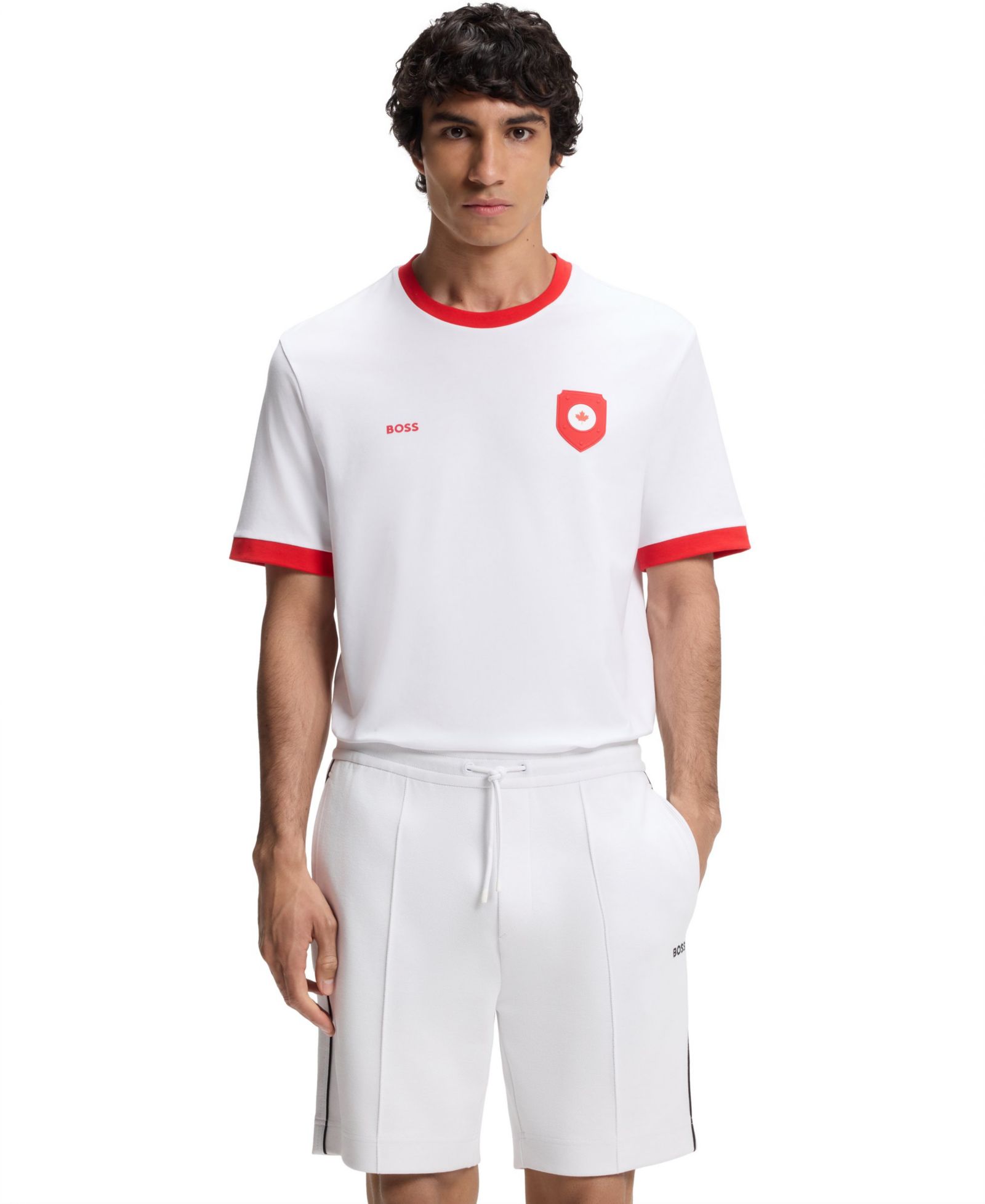 Мужская футболка BOSS by Hugo Boss Stretch-Cotton Canada Country Flag Logo