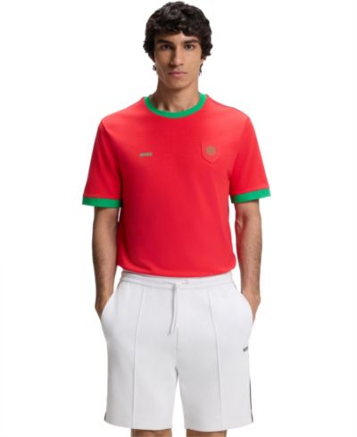 BOSS by Hugo Boss Мужская футболка из хлопкового стрейча с флагом Португалии