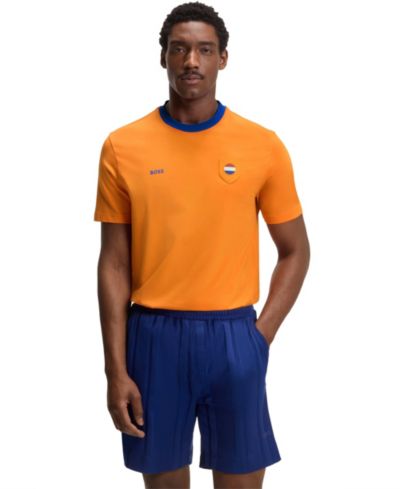 Мужская футболка BOSS by Hugo Boss Stretch-Cotton Netherlands Country Flag Logo