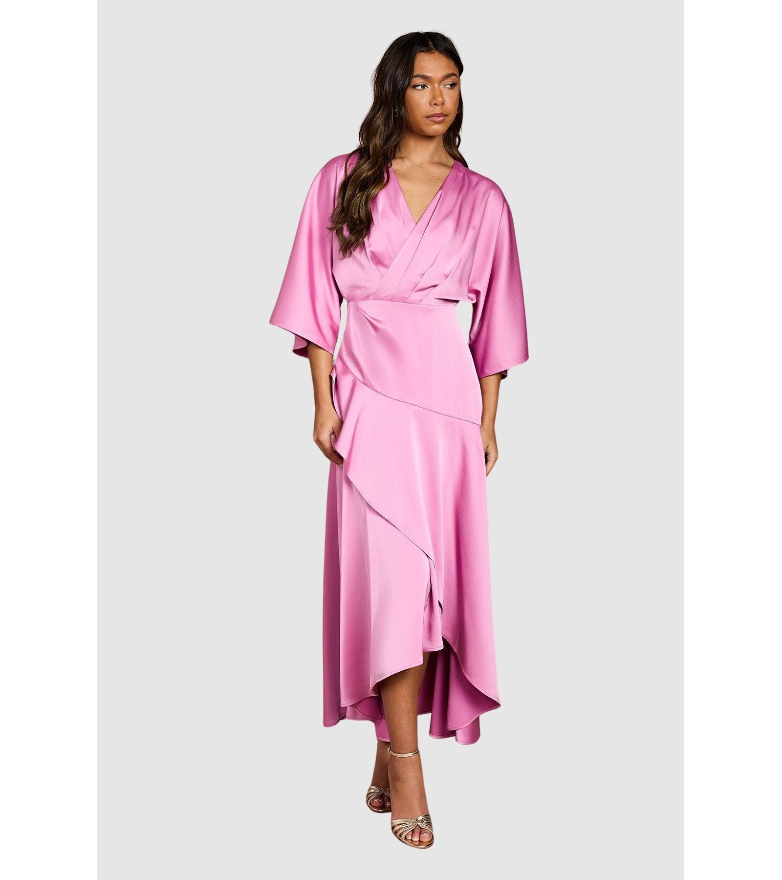 Женское миди-платье Coast Satin Back Crepe Ruffle Wrap