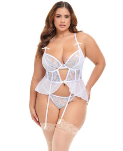 Oh La La Cheri Plus Size Curvy Elena Embroidered Merrywidow
