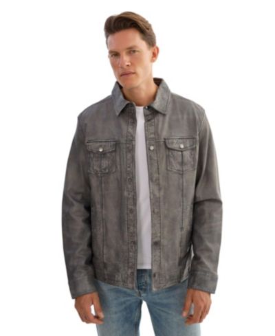 REGENCY LEATHERS Мужская рубашка-куртка Gavi Denim Leather