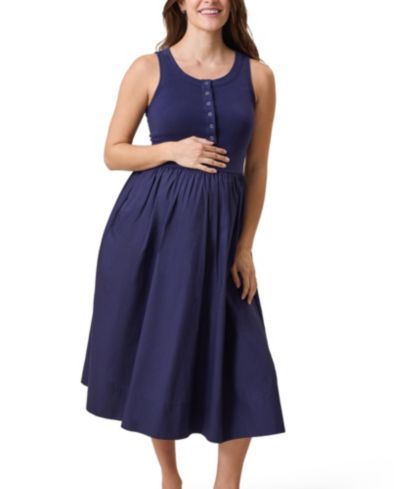 Kindred Bravely Women's Charlotte Mixed Media Nursing Midi Dress