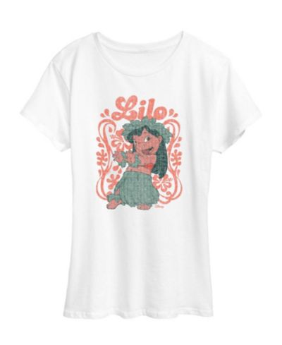 Hybrid Apparel Plus Size Lilo Stitch Lilo Floral Frame Graphic T-Shirt