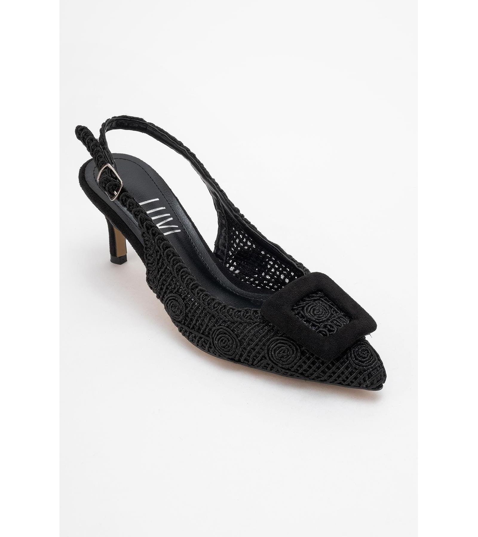 Prologue Shoes Women's Ensley Knitted Buckled Pointed Toe Pump