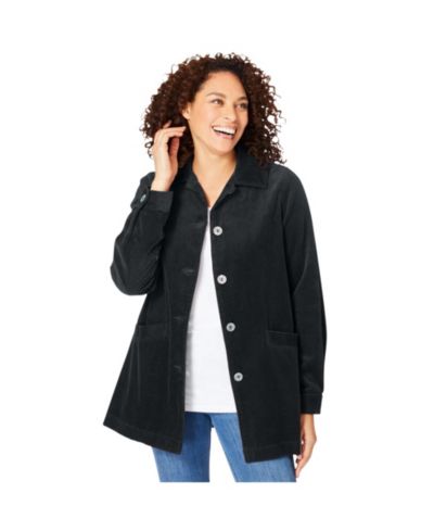 Woman Within Women's Within Pleat-Back Corduroy Jacket
