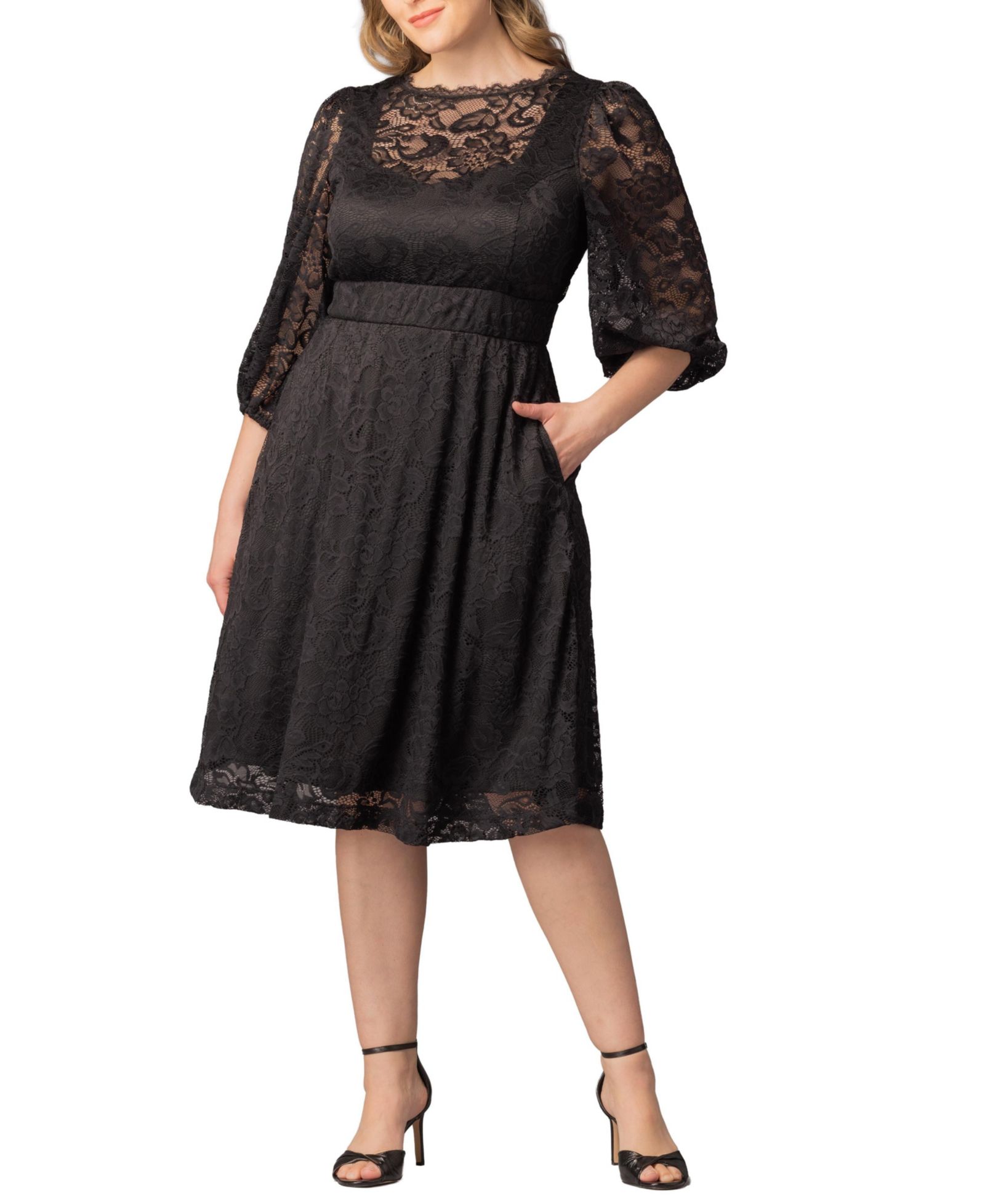 Kiyonna Plus Size Hepburn Lace Cocktail Dress