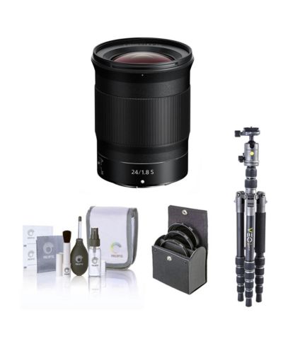 Nikon Nikkor Z 24mm f/1.8 S Объектив с комплектом штатива Vanguard VEO 3 GO 235AB и фильтром