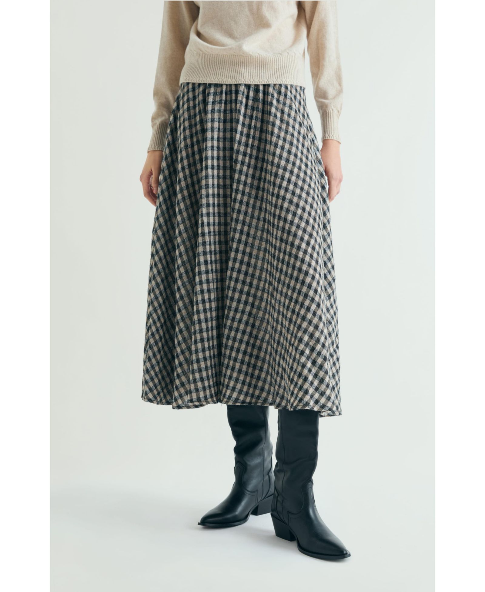 Scalpers Women's Plaid Midi Skirt