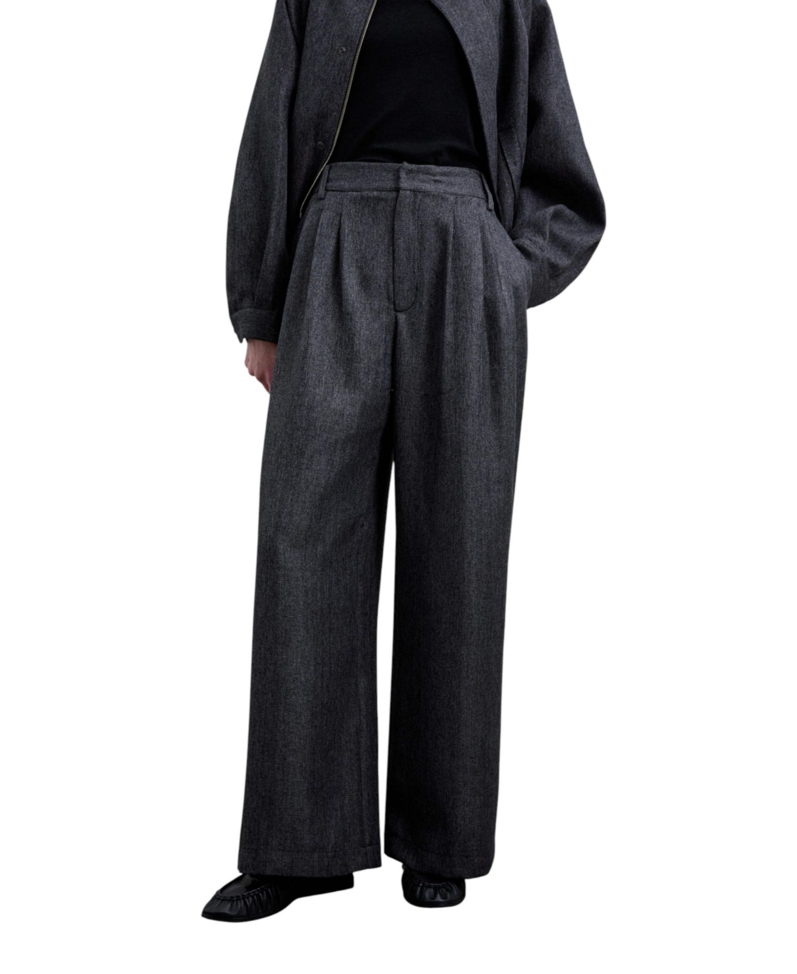 Scalpers Women's Herringbone Pleated Trousers