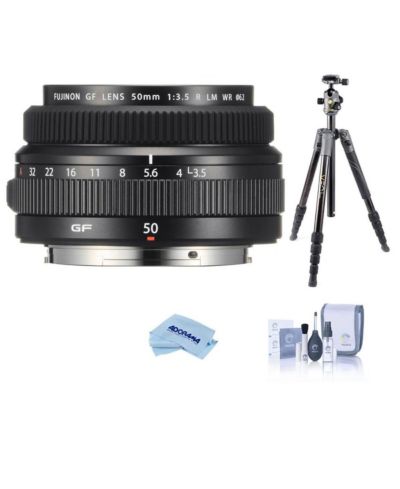 Объектив Fujifilm GF 50mm f/3.5 R LM WR в комплекте с штативом Vanguard VEO 3 GO 235AB и набором для чистки ProOptic