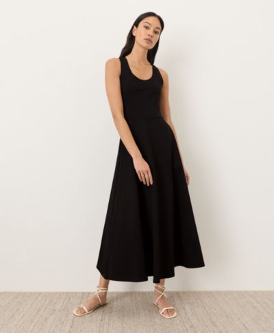Pact Женское платье макси с открытой спиной и силуэтом Fit and Flare из органического хлопка