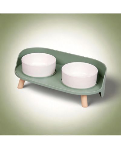 ARONKL Elevated Ceramic Dog & Cat Food Water Bowl Set Spill Proof Non Slip Mess Free Dishwasher Safe