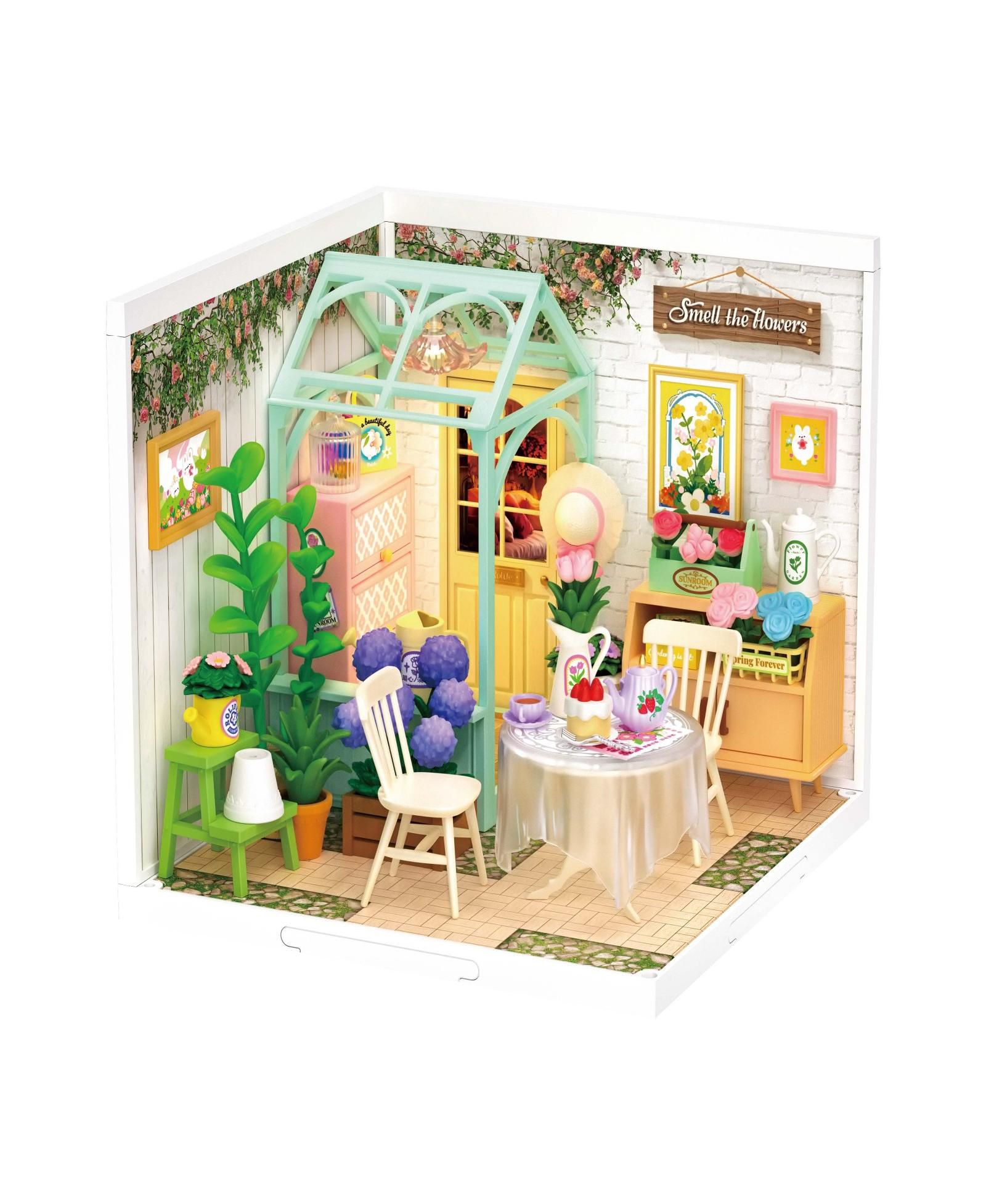 3D пазл Robotime Super Creator Blooming Tea Garden, набор для сборки, разноцветный, 7.36"2.76"11.3"