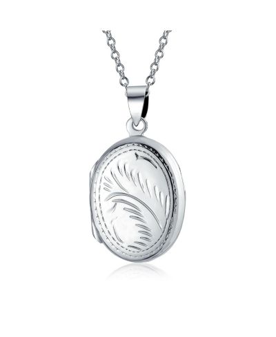 Подвеска-кулон Bling Jewelry Vintage Style Floral Leaf, серебро 925 пробы