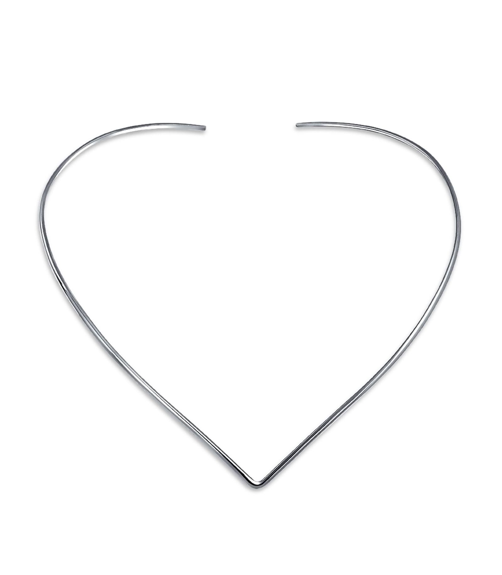 Колье Bling Jewelry Basic Simple Slider V Shape Collar Statement Silver Sterling 2MM