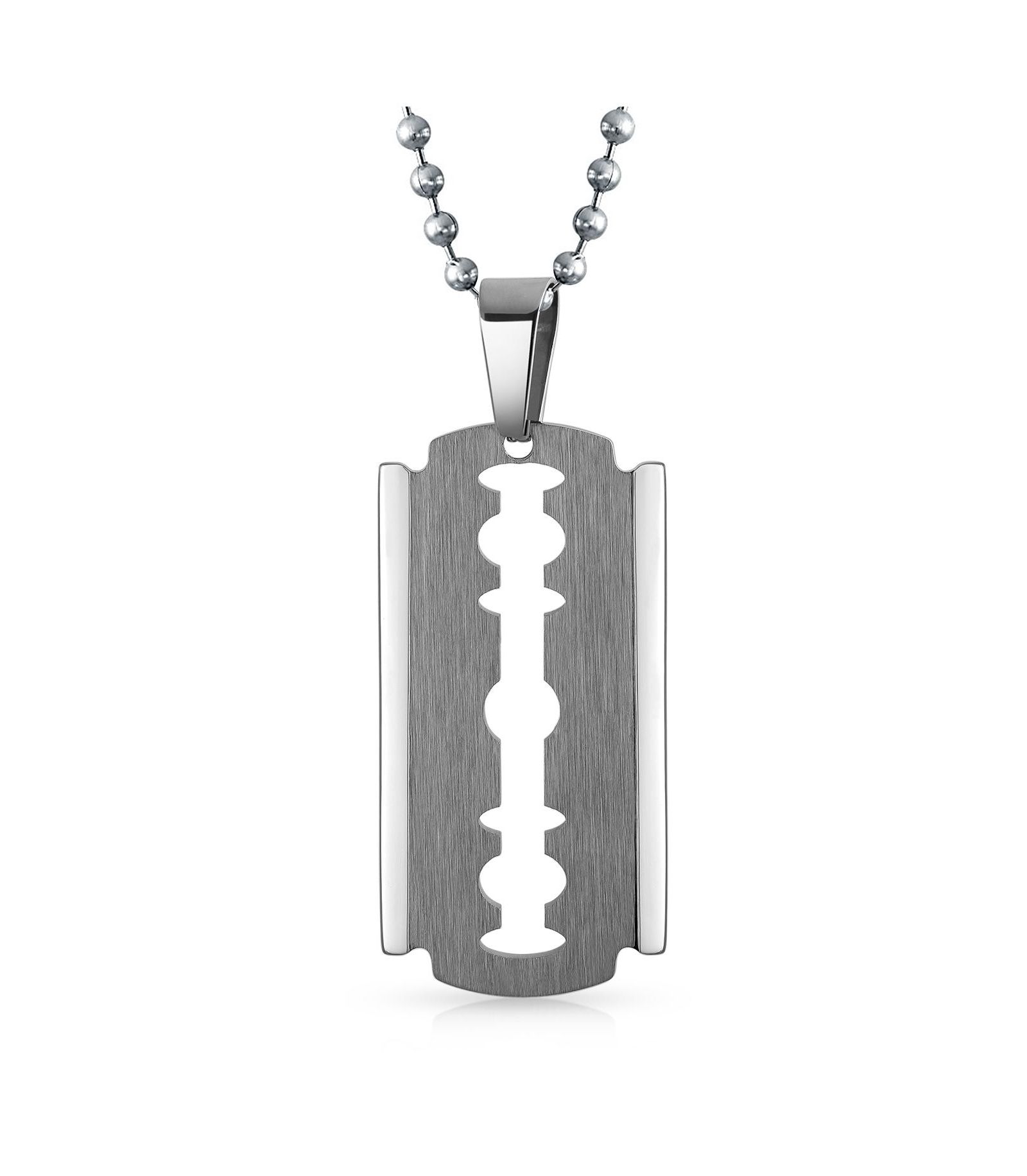 Подвеска-кулон Bling Jewelry в стиле жетона байкера с бритвенным лезвием, серебристый и золотистый цвет, нержавеющая сталь