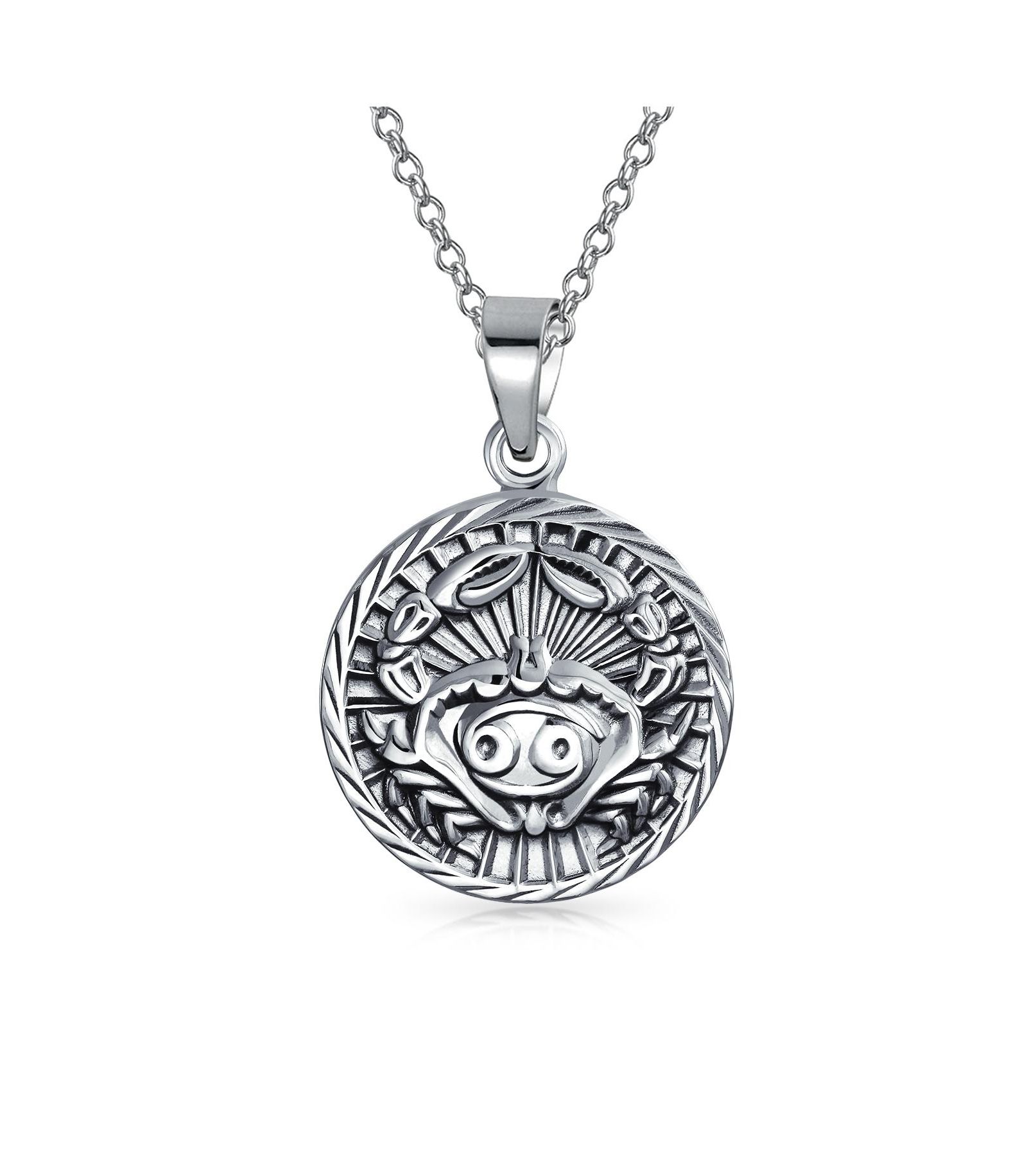Подвеска-медальон Bling Jewelry Cancer Zodiac Sign из стерлингового серебра.925