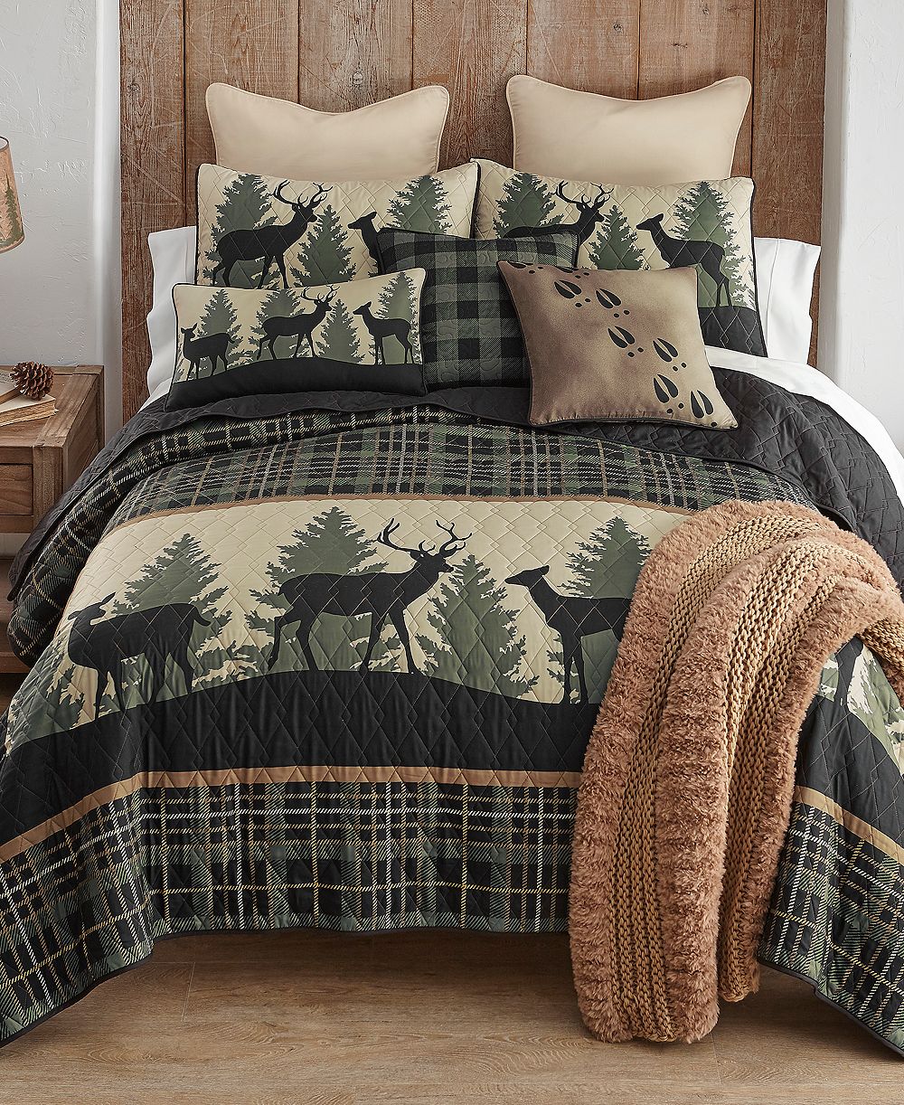 Комплект из 3 предметов Donna Sharp Deer Walk Tranquil Quilt, Queen