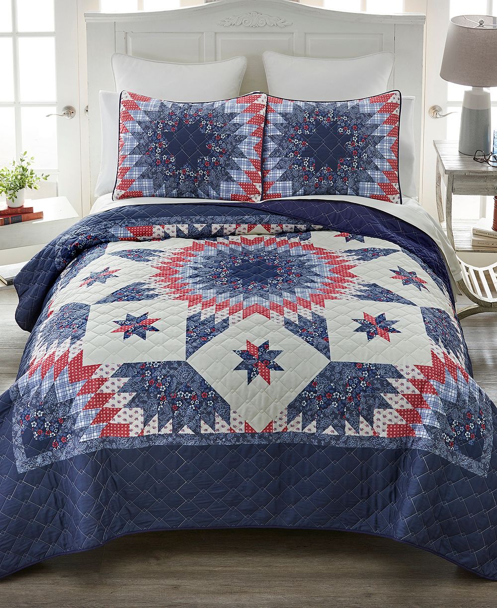 Комплект покрывала Donna Sharp Bluefield Star Floral, 3-Pc, King
