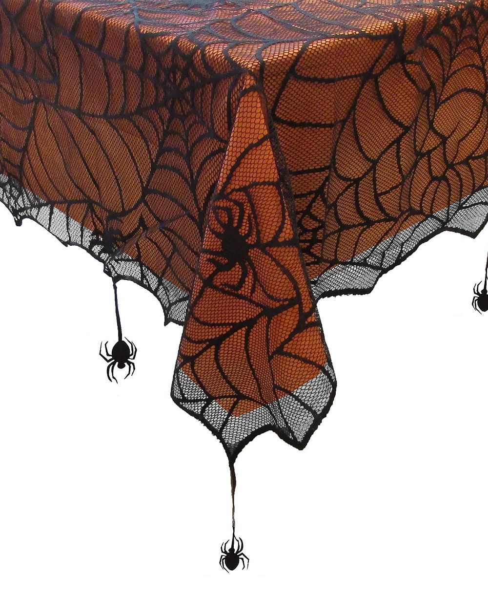 Elrene Crawling Web Lace Halloween Tablecloth, 52" x 52"