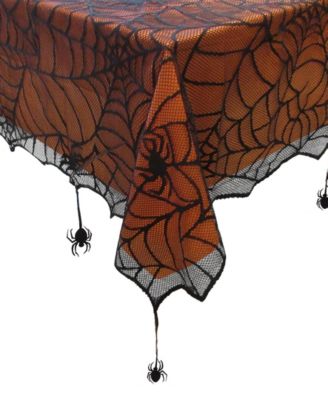 Elrene Crawling Web Lace Halloween Tablecloth, 52" x 52"